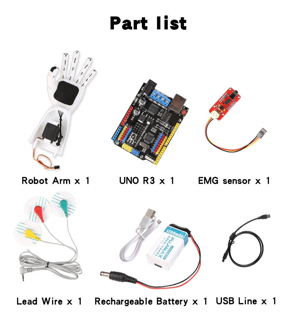 EMG Sensor Robotic Arm Electri - Science Robot review and price