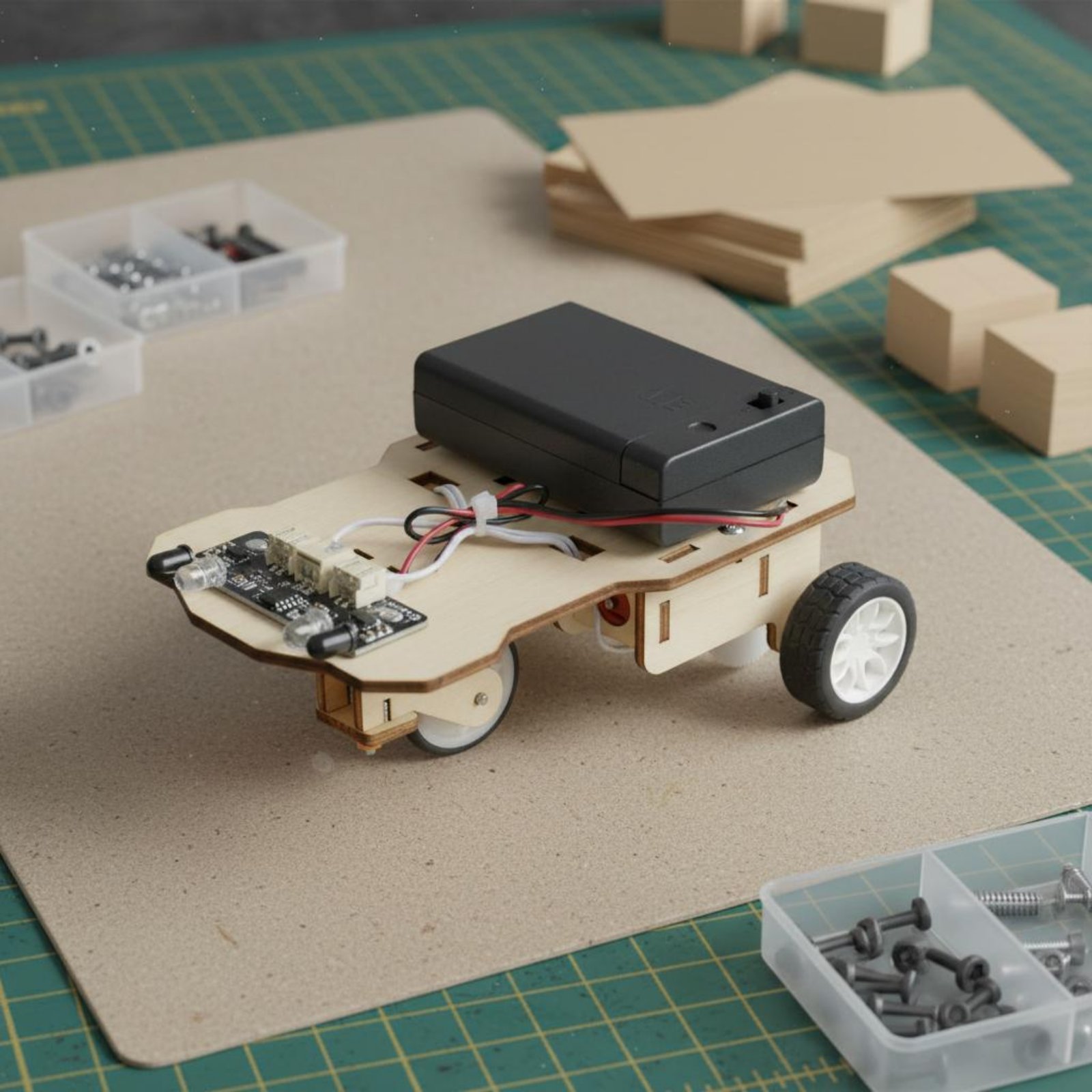 Wooden Intelligent Vehicle Kit - Science Robot review and price